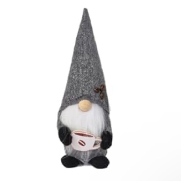 NWT Adorable Adjustable Hat- Gray Coffee ☕️ Gnome Decoration - Picture 9 of 14